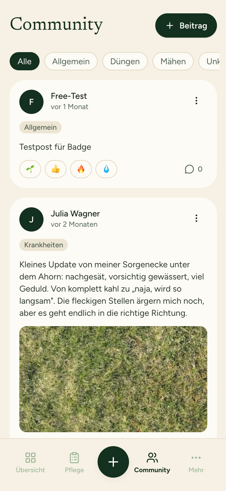 App-Screen: Community-Beitrag